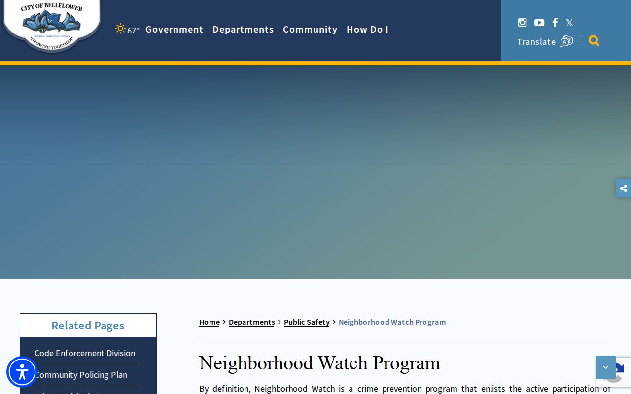 Bellflower neighbors Neighborhood Watch districts