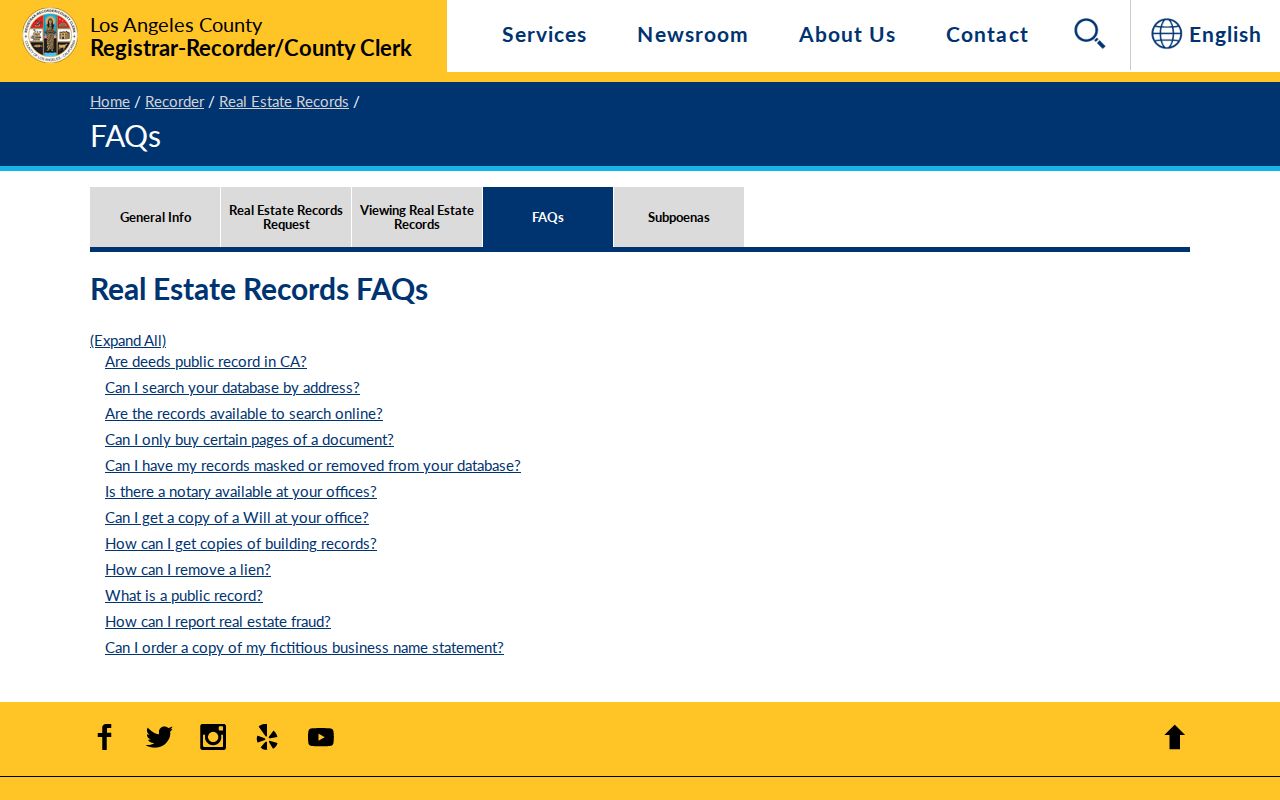 Bellflower past residents grantor grantee recorder search