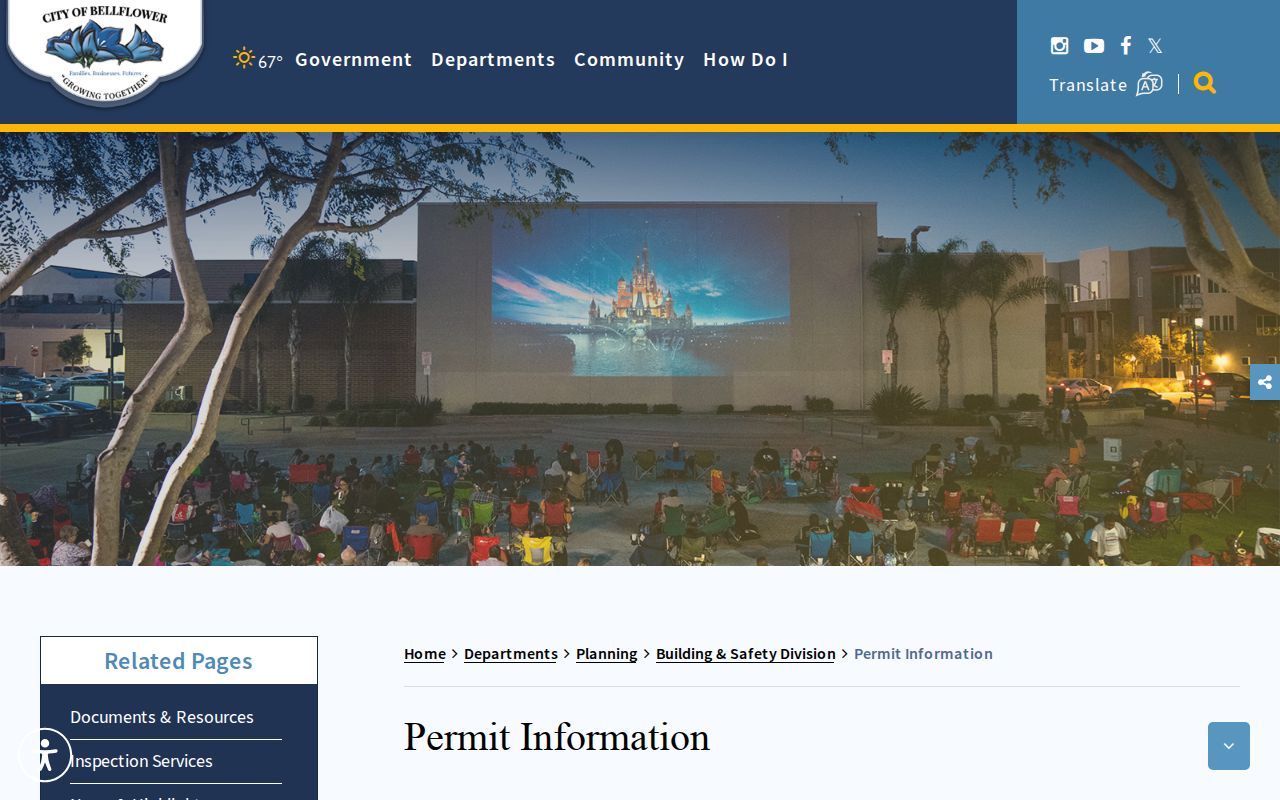 Bellflower street directory building permit information for address research
